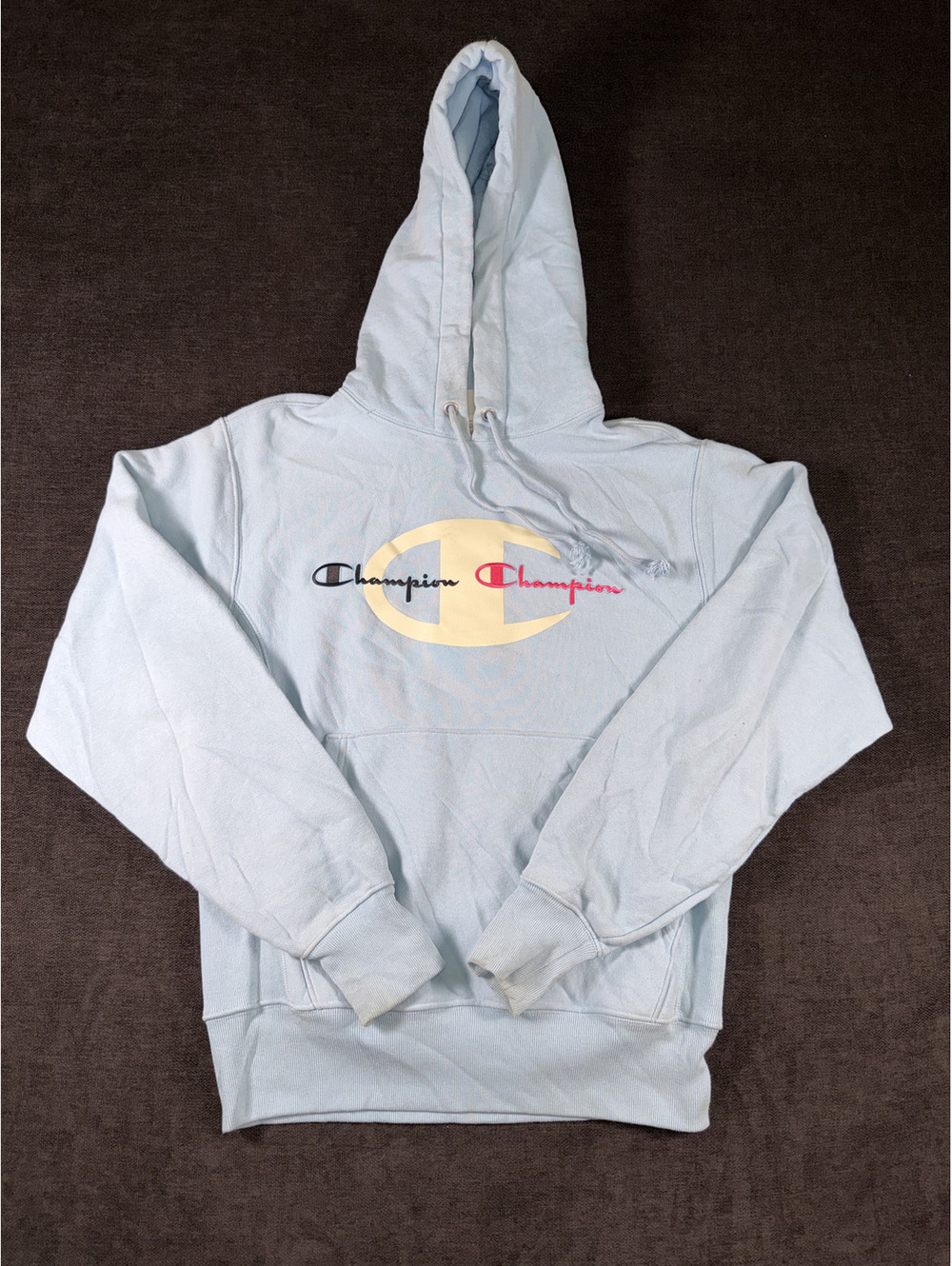 Champion Reverse Weave Small Light Blue Hoodie Sweatshirt